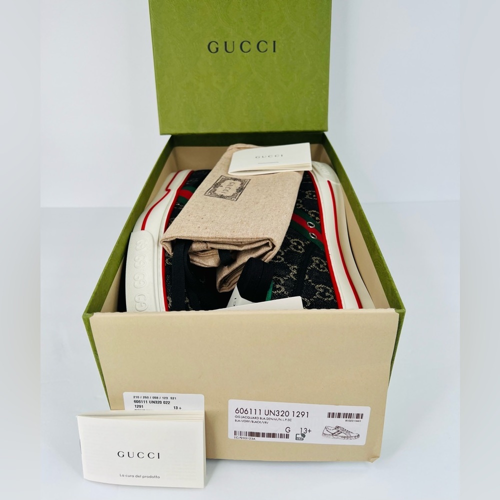 Gucci Tennis 1977 GG Supreme Jacquard Sylvie Sneakers G 13.5 - US 14 - EU 47.5 - Picture 2 of 11